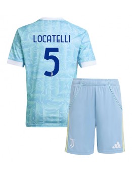 Juventus Manuel Locatelli #5 Replika Borta Kläder Barn 2025-26 Kortärmad (+ byxor)